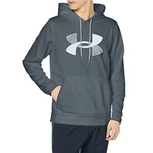 Under Armour Men's Black Fleece Big Logo Pullover Hoodie Size LG